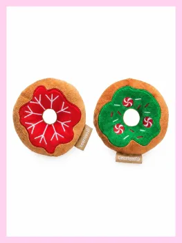 Kuschelspielzeug - Weihnachtsdonut - 2 Farben - ca. Durchmesser 12 cm