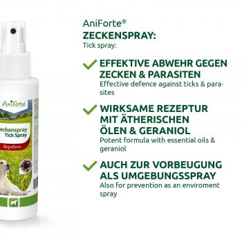 Zeckenspray - rein pflanzliches Repellent für Hunde