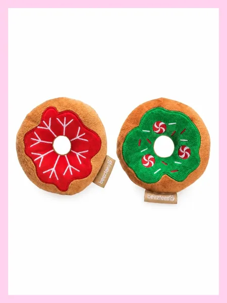 Kuschelspielzeug - Weihnachtsdonut - 2 Farben - ca. Durchmesser 12 cm
